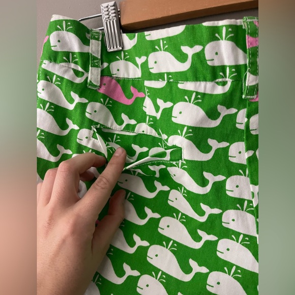 Macbeth Collection Green and White Whale Print Short - Picture 3 of 5